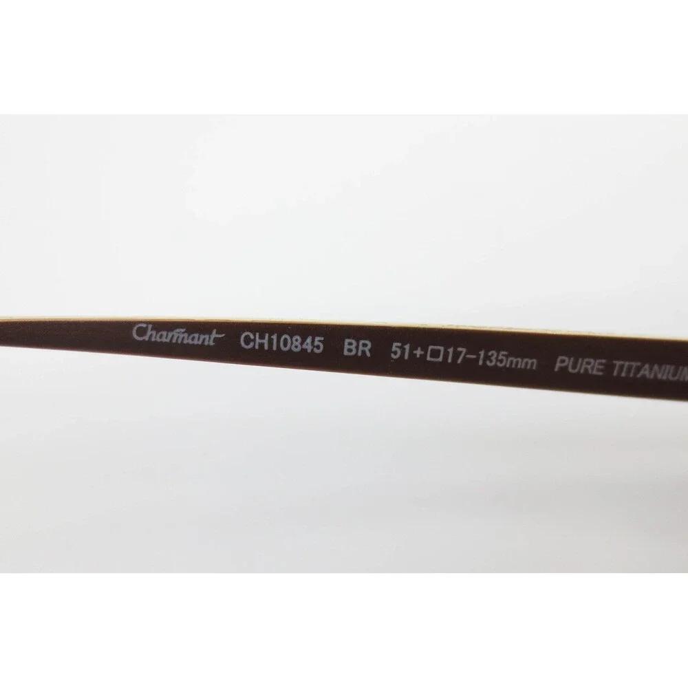 Charmant CH10845 Brown Gold Pure Titanium Eyeglass Frames 51-17-135 Rectangular